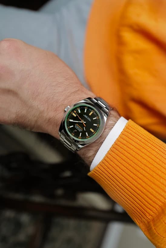 ساعت مچی رولکس میلگاس | Rolex Milgauss | نقره ای صفحه مشکی-سبز های کپی