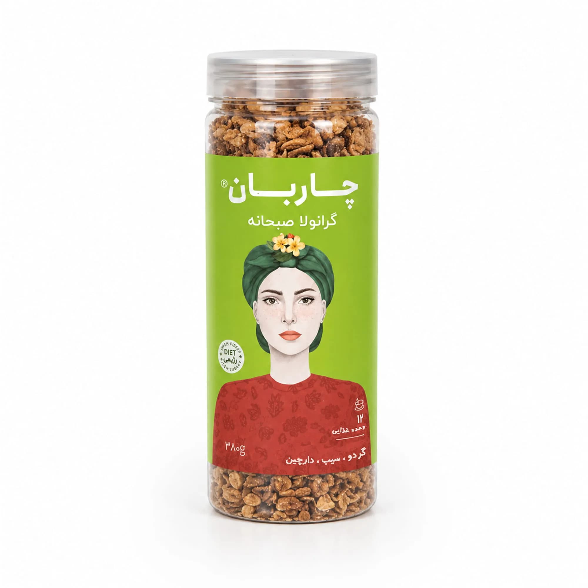 گرانولا گردو ، سیب و دارچین