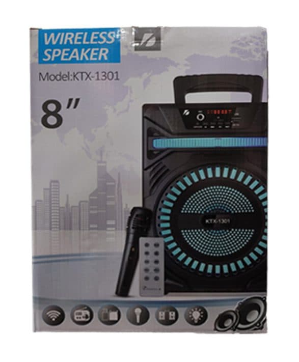 اسپیکر ktx-1301 قابل حمل 8 اینچی میکروفون دار — تصویر ۴