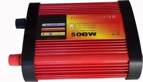 اینورتر یا مبدل برق 500 وات قرمز HF-500E باطری به برق شهری ولیون — تصویر ۲
