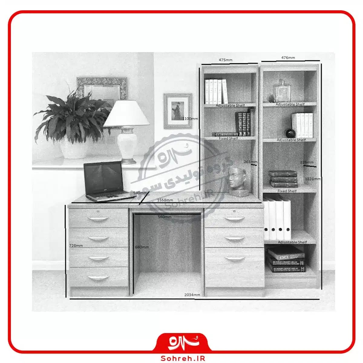 میز تحریر مدل SO22140 — تصویر ۳