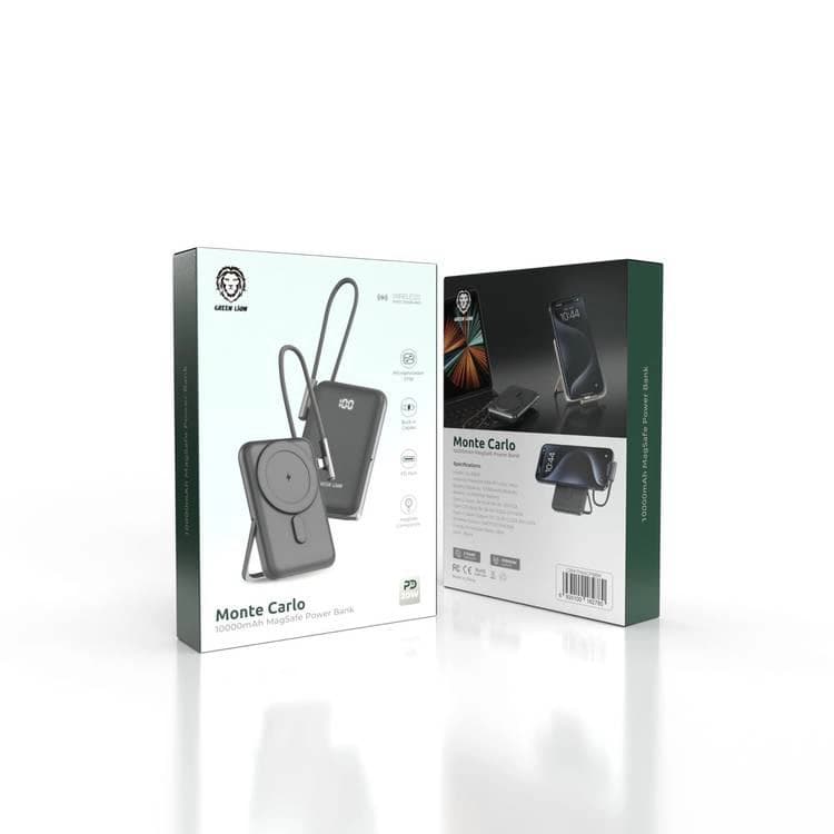 پاوربانک ۱۰۰۰۰ میلی آمپر مونته کارلو گرین لاین Monte Carlo 10000mAh Powerbank
