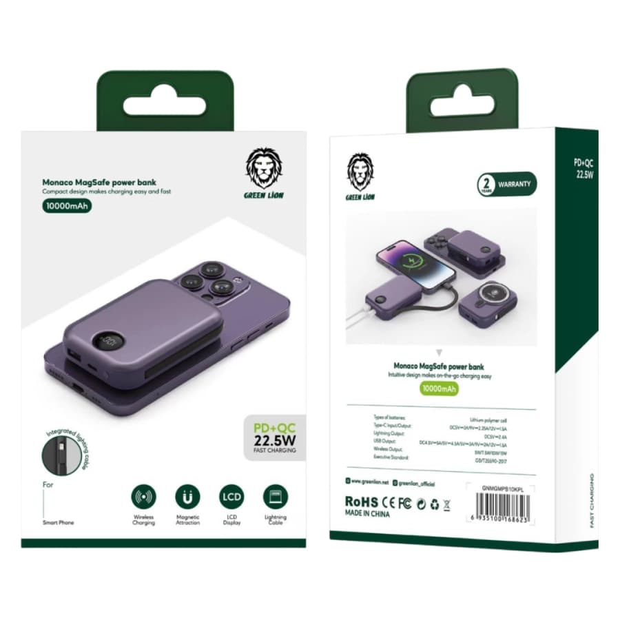 پاوربانک ۱۰۰۰۰ میلی آمپر موناکو گرین لاین Monaco 10000mah Powerbank