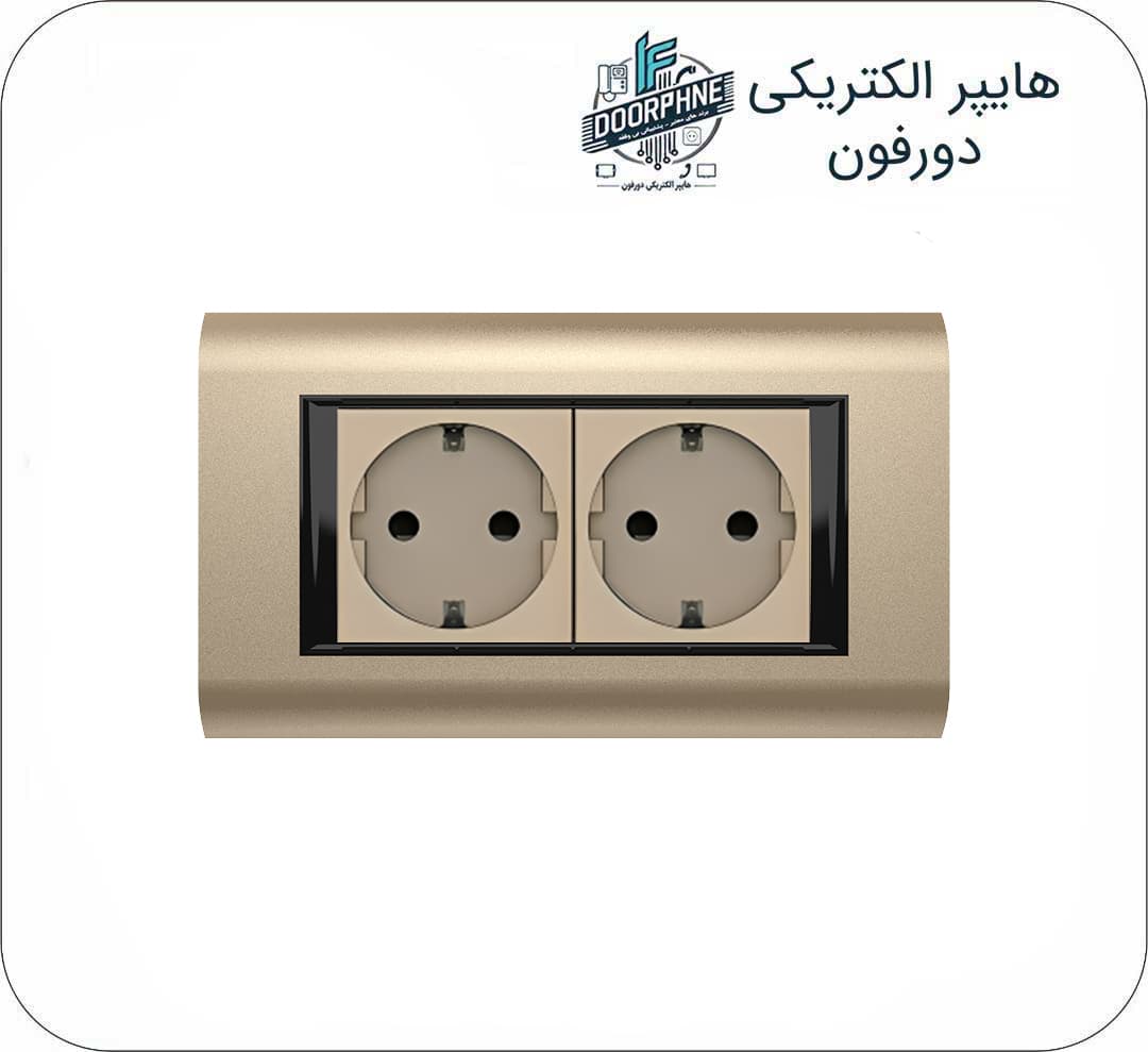 پریز ارت دوقلو ایران الکتریک مدل سیستما به همراه قوطی کلید