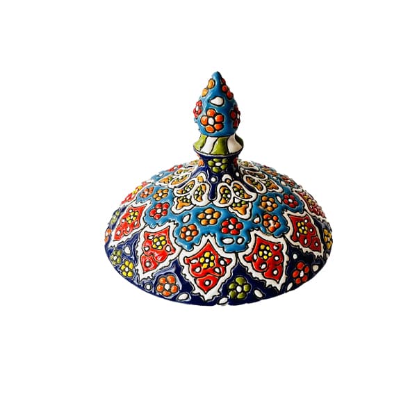 شکلات خوری تک پایه میناکاری روی سفال کد 409 — تصویر ۳