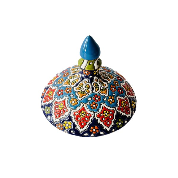 شکلات خوری تک پایه میناکاری روی سفال کد 408 — تصویر ۳