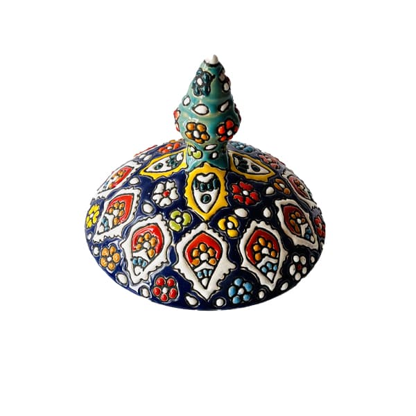 شکلات خوری تک پایه میناکاری روی سفال کد 407 — تصویر ۲