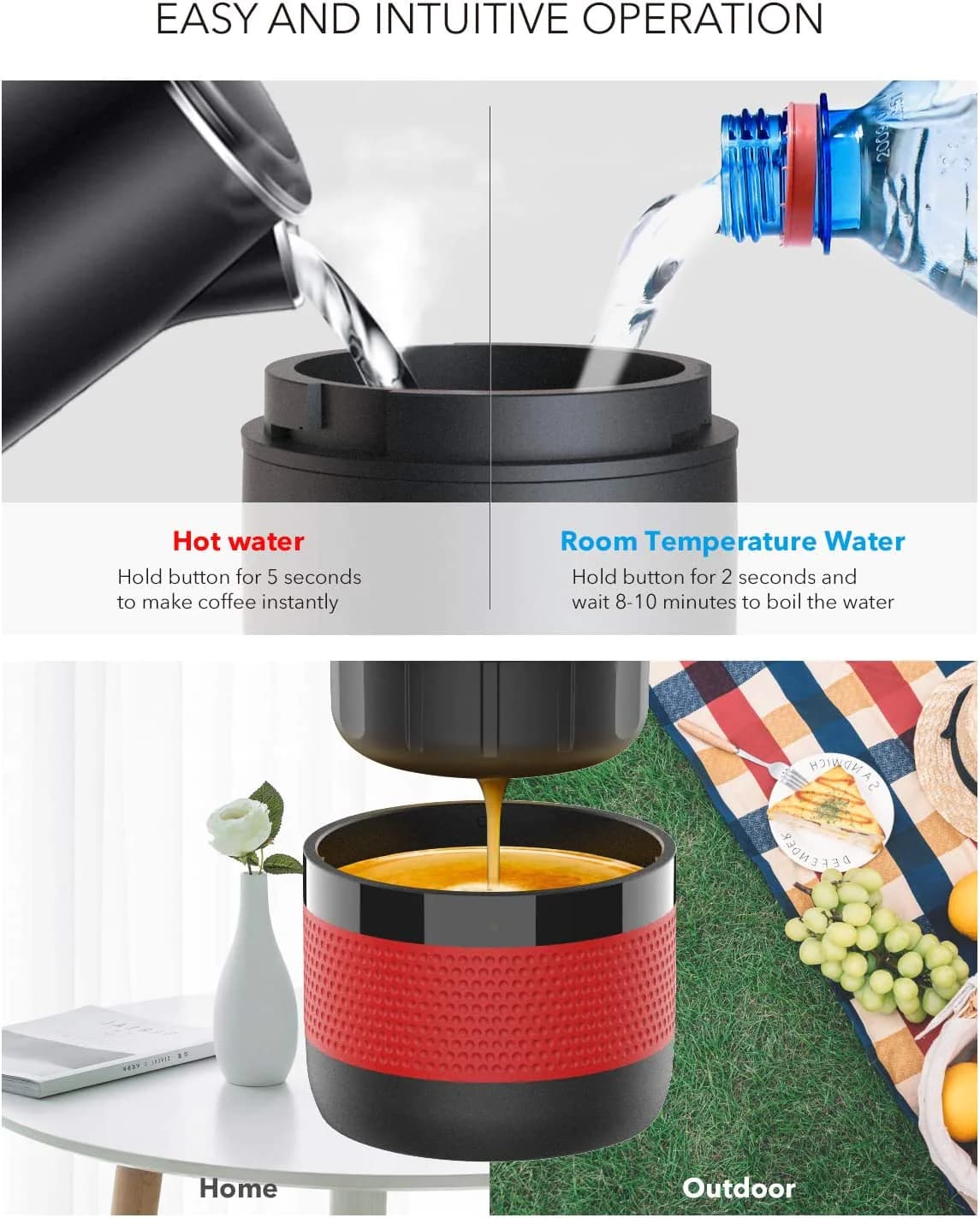 اسپرسو ساز شارژی پرتابل کپسولی کانکو اکو | CONQUECO Portable Espresso Machine — تصویر ۵