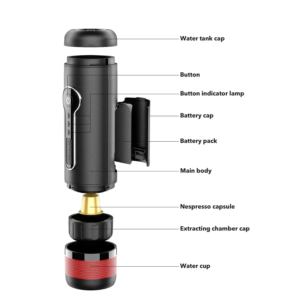 اسپرسو ساز شارژی پرتابل کپسولی کانکو اکو | CONQUECO Portable Espresso Machine — تصویر ۶
