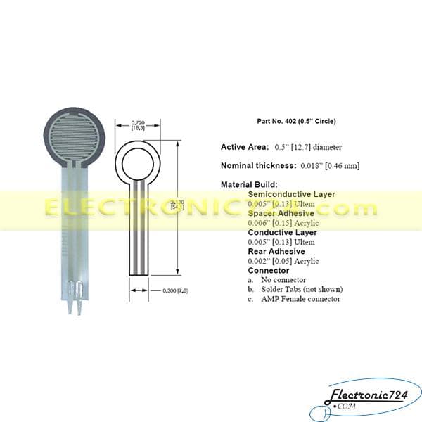 سنسور فشار مقاومتی FSR-402 — تصویر ۲