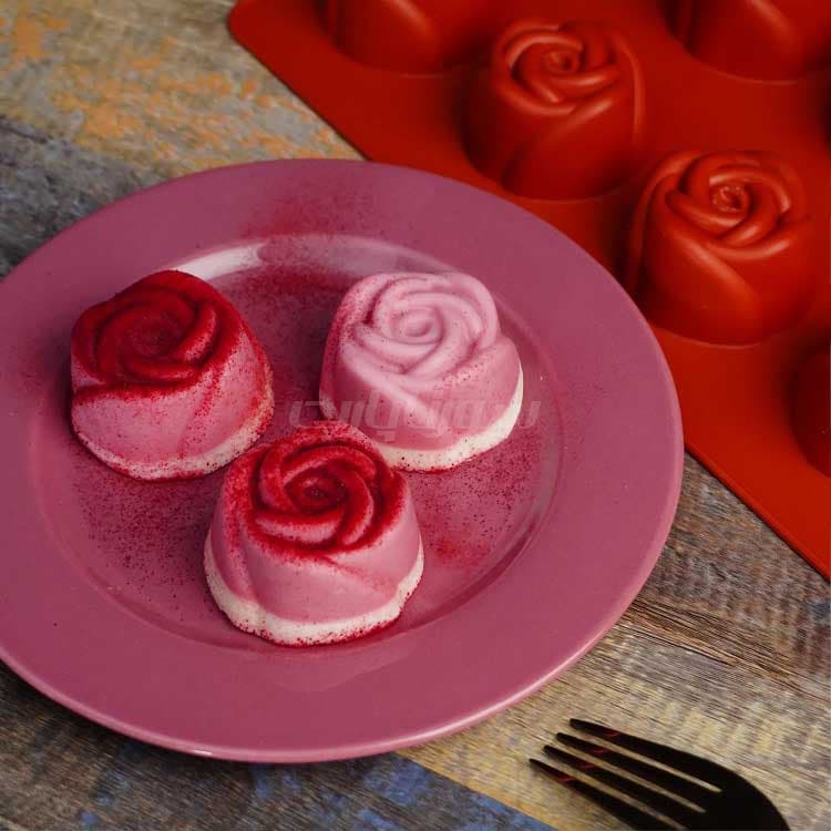 قالب سیلیکونی شکلات ژله و حلوای بوتیکی طرح گل رز 8 خانه — تصویر ۲