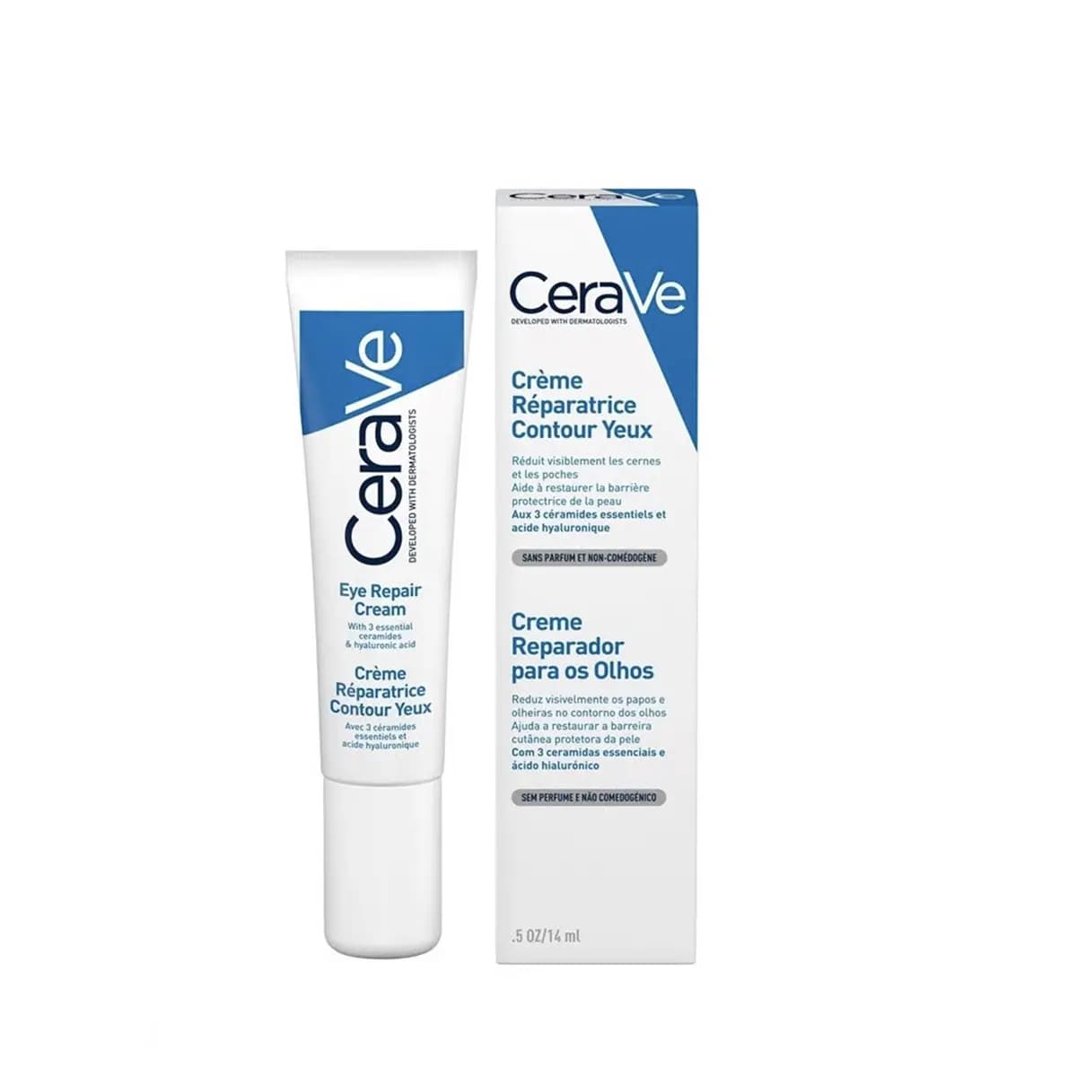 کرم دور چشم ترمیم کننده سراوی CeraVe حجم 14.2 گرم با خاصیت ضد پف و تیرگی — تصویر ۲