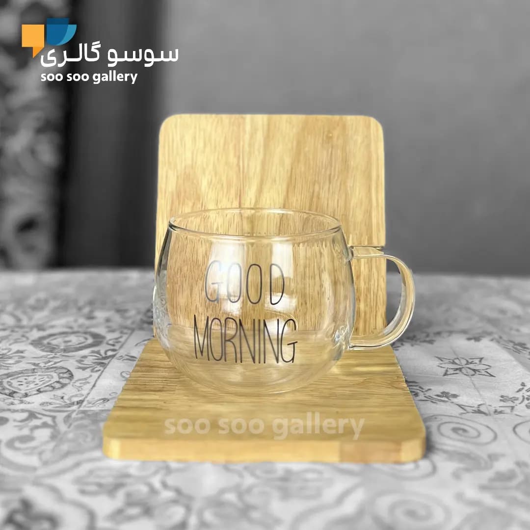 ماگ پیرکس گود مورنینگ دسته دار تُپل GOOD MORNING — تصویر ۲