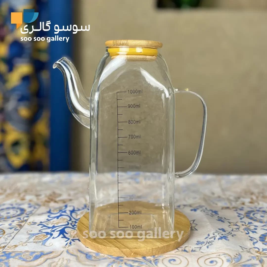 روغن ریز پیرکس یا ظرف روغن درب بامبو 1000 میلی لیتر — تصویر ۷