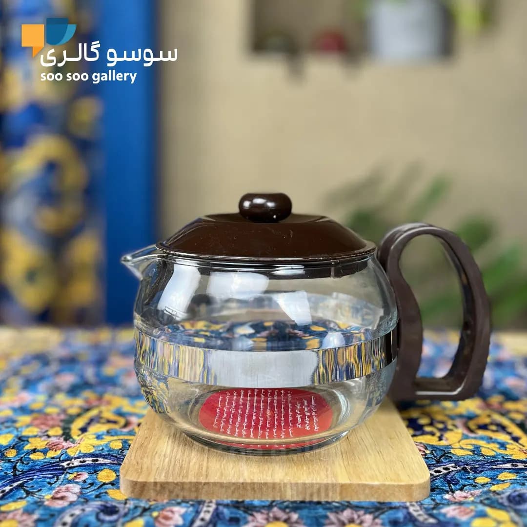 قوری پیرکس ایرانی در قهوه ای با وارمر — تصویر ۲