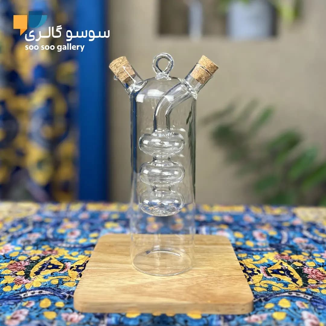 ظرف روغن یا آبلیموخوری پیرکس دوجداره (دو مخزنه) — تصویر ۲