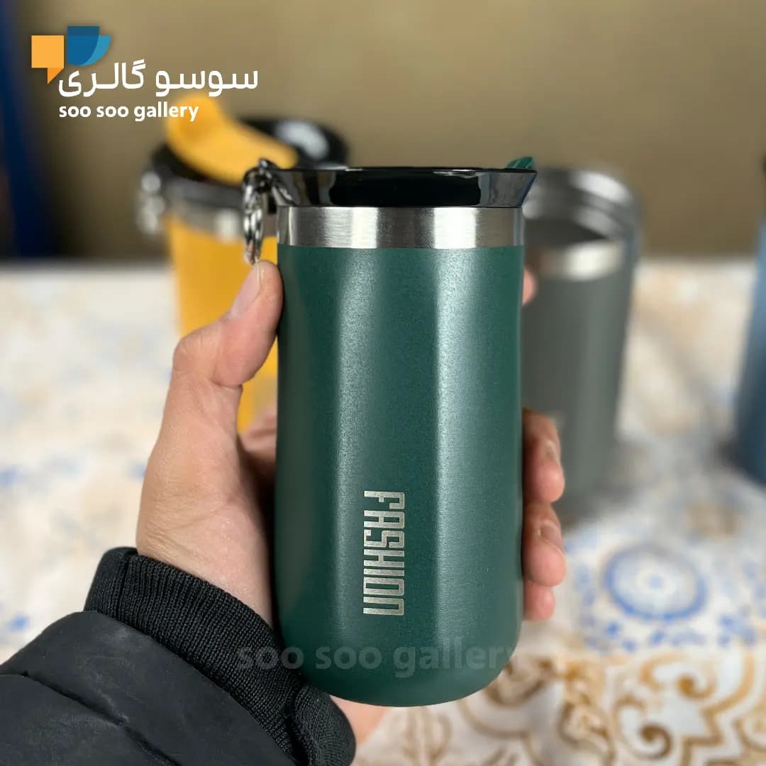 تراول ماگ چندضلعی فشن FASHION در دو حجم — تصویر ۳