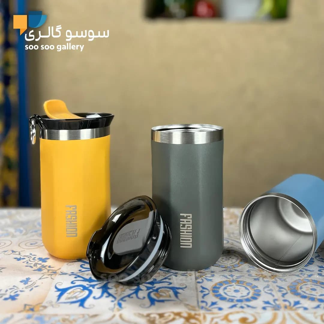 تراول ماگ چندضلعی فشن FASHION در دو حجم — تصویر ۲
