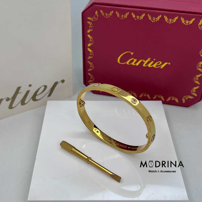 دسبتند لاو کارتیه مستر طلایی نگین دار سایز 16 Cartier