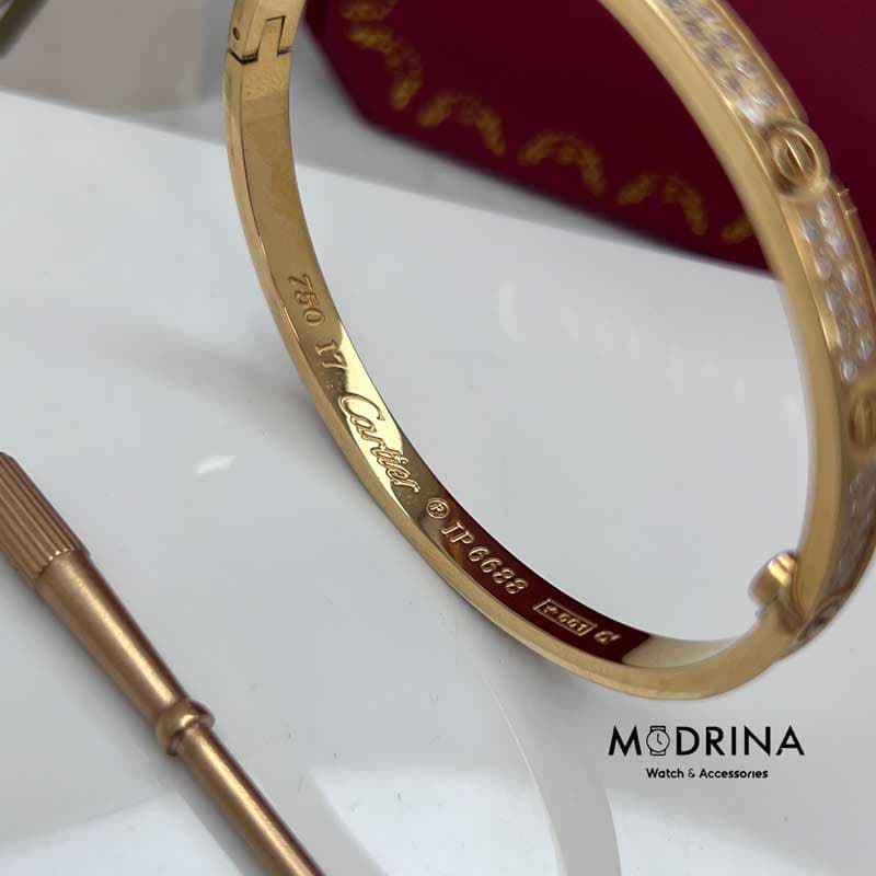 دسبتند لاو کارتیه فول نگین رزگلد سایز 17 Cartier — تصویر ۲