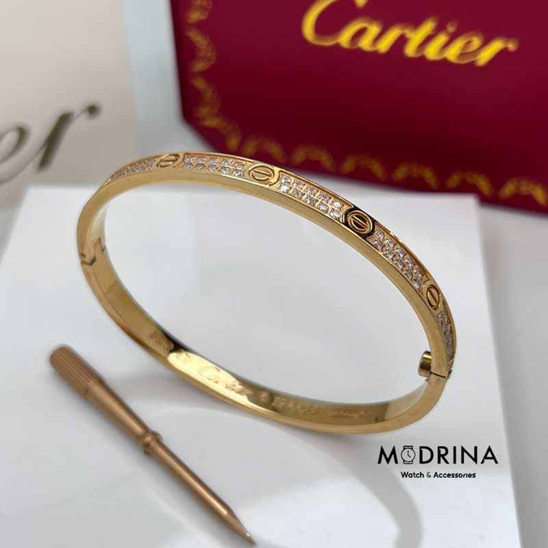 دسبتند لاو کارتیه فول نگین رزگلد سایز 17 Cartier — تصویر ۳