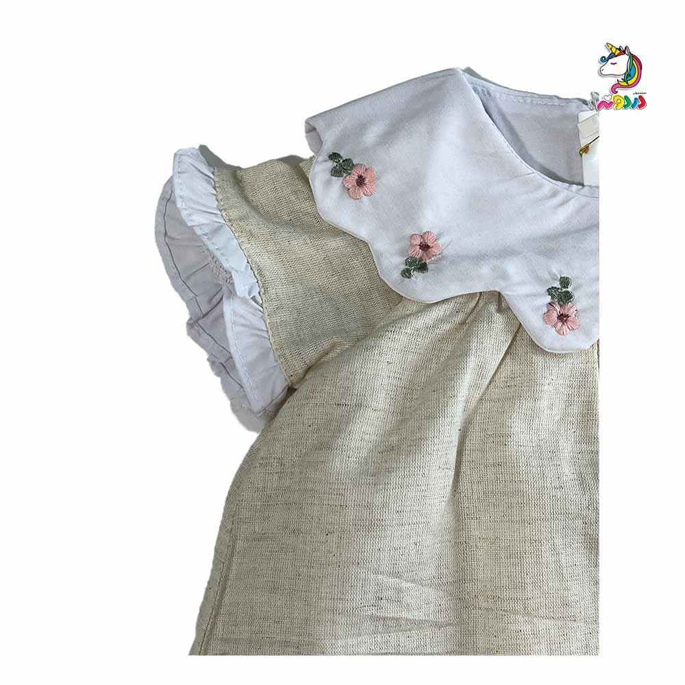 سارافون لنین کرم یقه ب ب گلدوزی — تصویر ۴