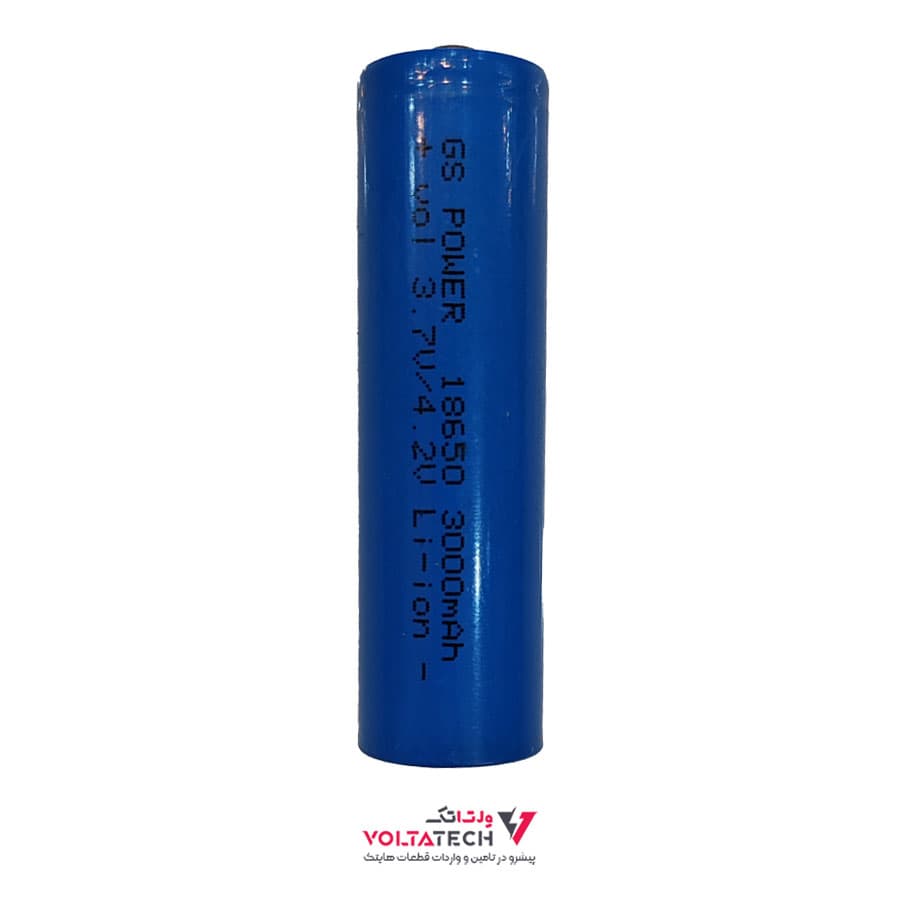باتری لیتیوم یون 3.7v سایز 18650 نوکدار ظرفیت 3000mAh برند چی اس پاور