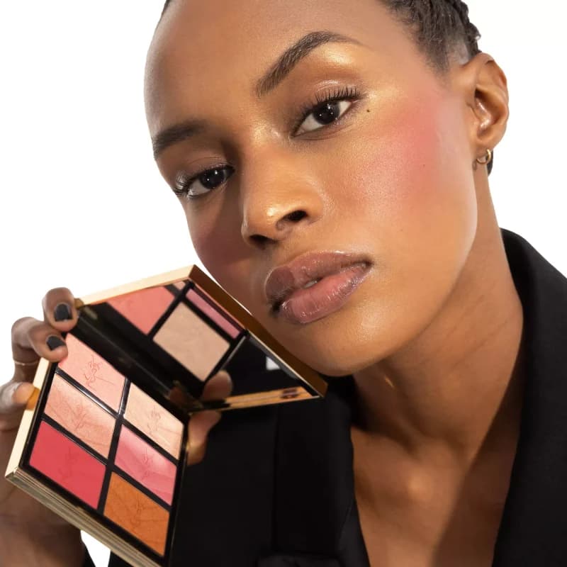 پالت رژگونه و هایلایتر صورت YSL Golden Oasis ایوسن لورن YSL Golden Oasis Face Palette — تصویر ۴