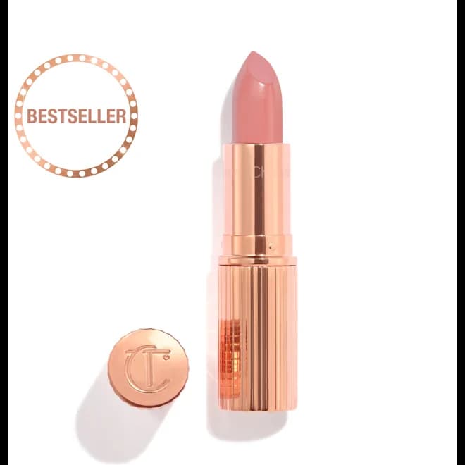 رژ پیلوتاک فیر فول سایز شارلوت تیلبری Charlotte Tilbury Satin Shine Lipstick in shade Pillow Talk Fair