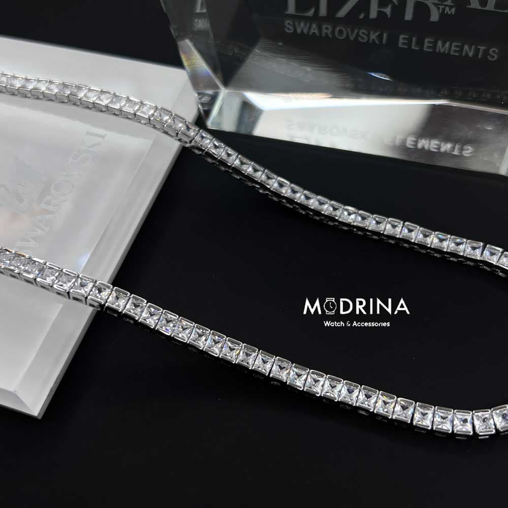 گردنبند تنیسی باگتی کریستال سواروسکی 42 سانت Swarovski — تصویر ۲