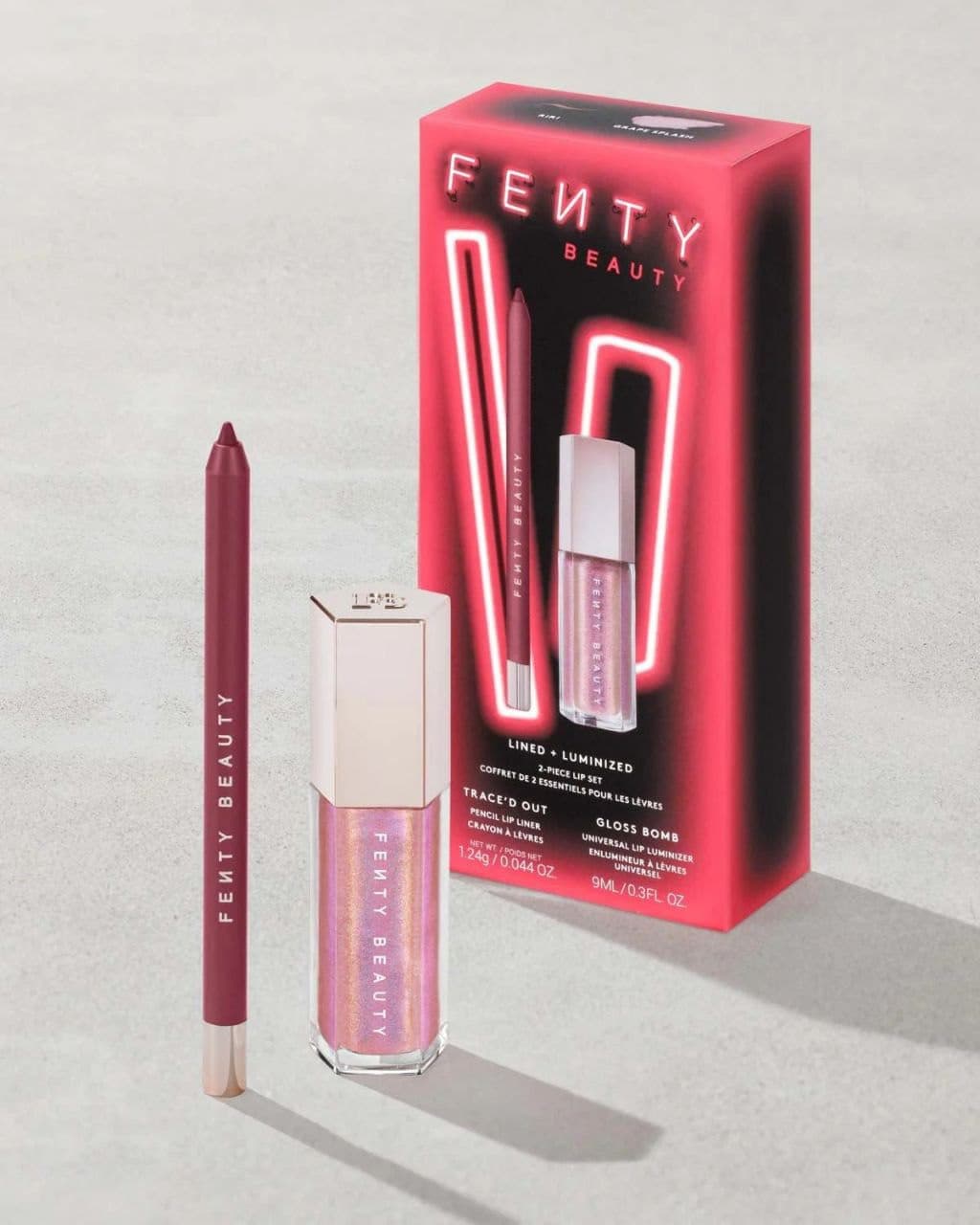 ست لیپ گلاس و مداد لب فنتی بیوتی Fenty Beauty | 2-Peace Lip Set