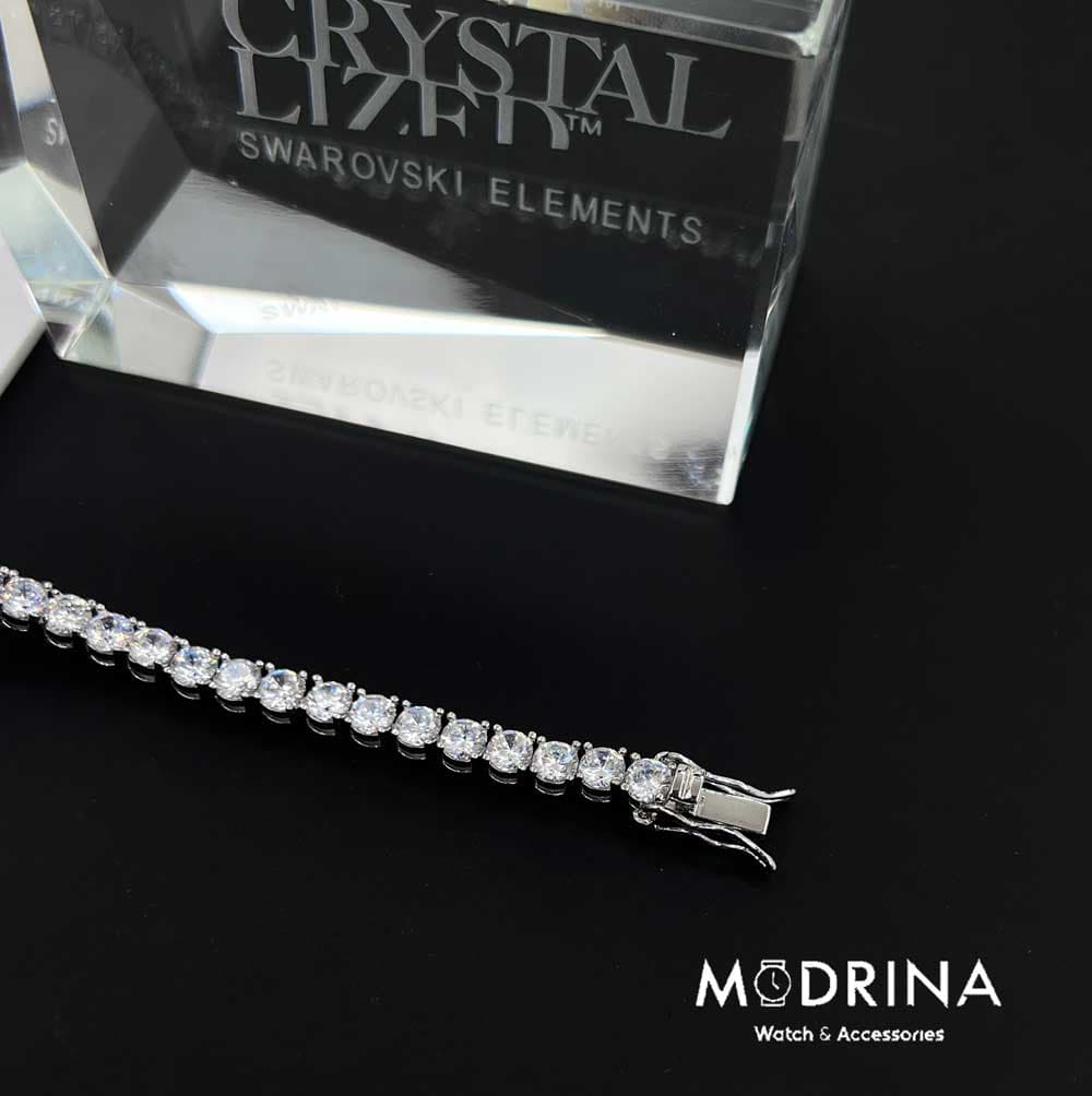 دستبند تنیسی کریستال سواروسکی 17 سانت Swarovski — تصویر ۲