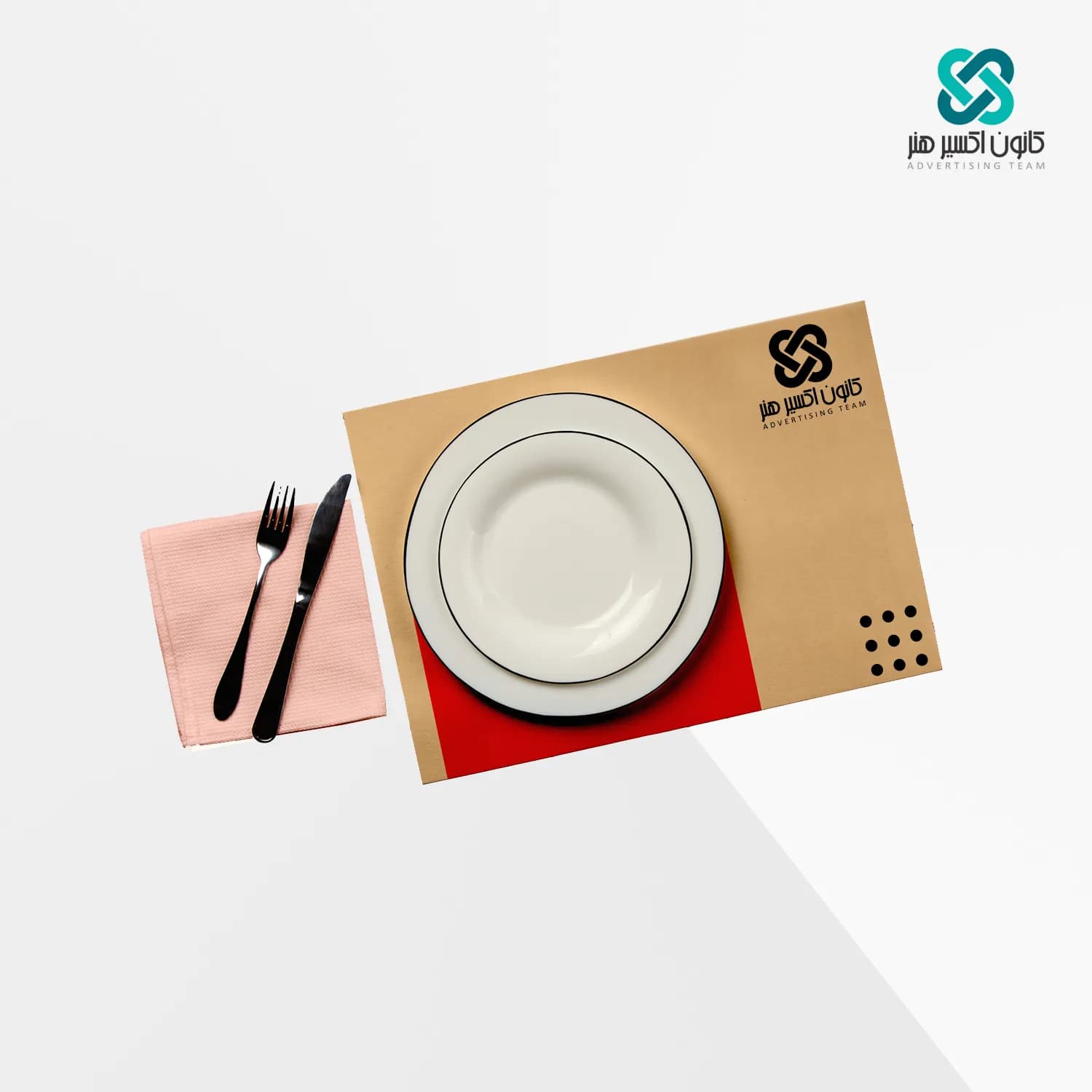 زیر سینی کرافت 80 گرم دو رنگ قرمز – مشکی
