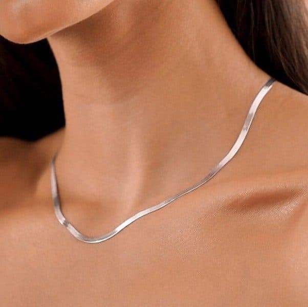 زنجیر زنانه ماری هرینگبون طلایی و نقره ای (دستبند، پابند، گردنبند) E43