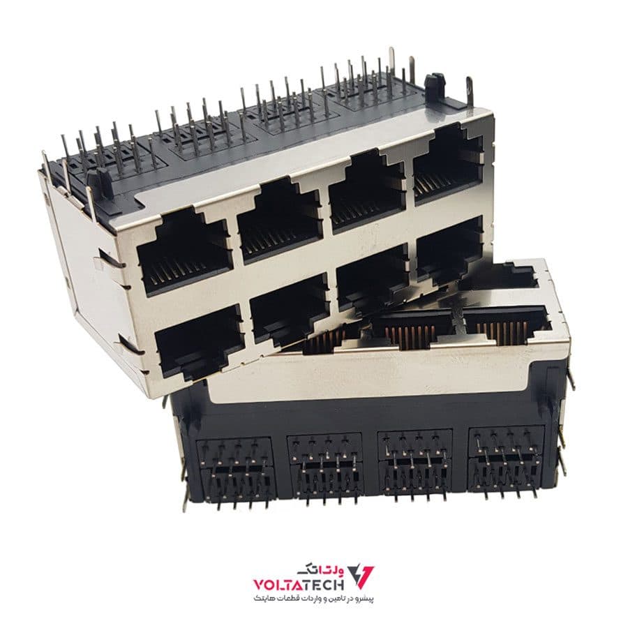 کانکتور شبکه 2×4 مادگی روبردی RJ45