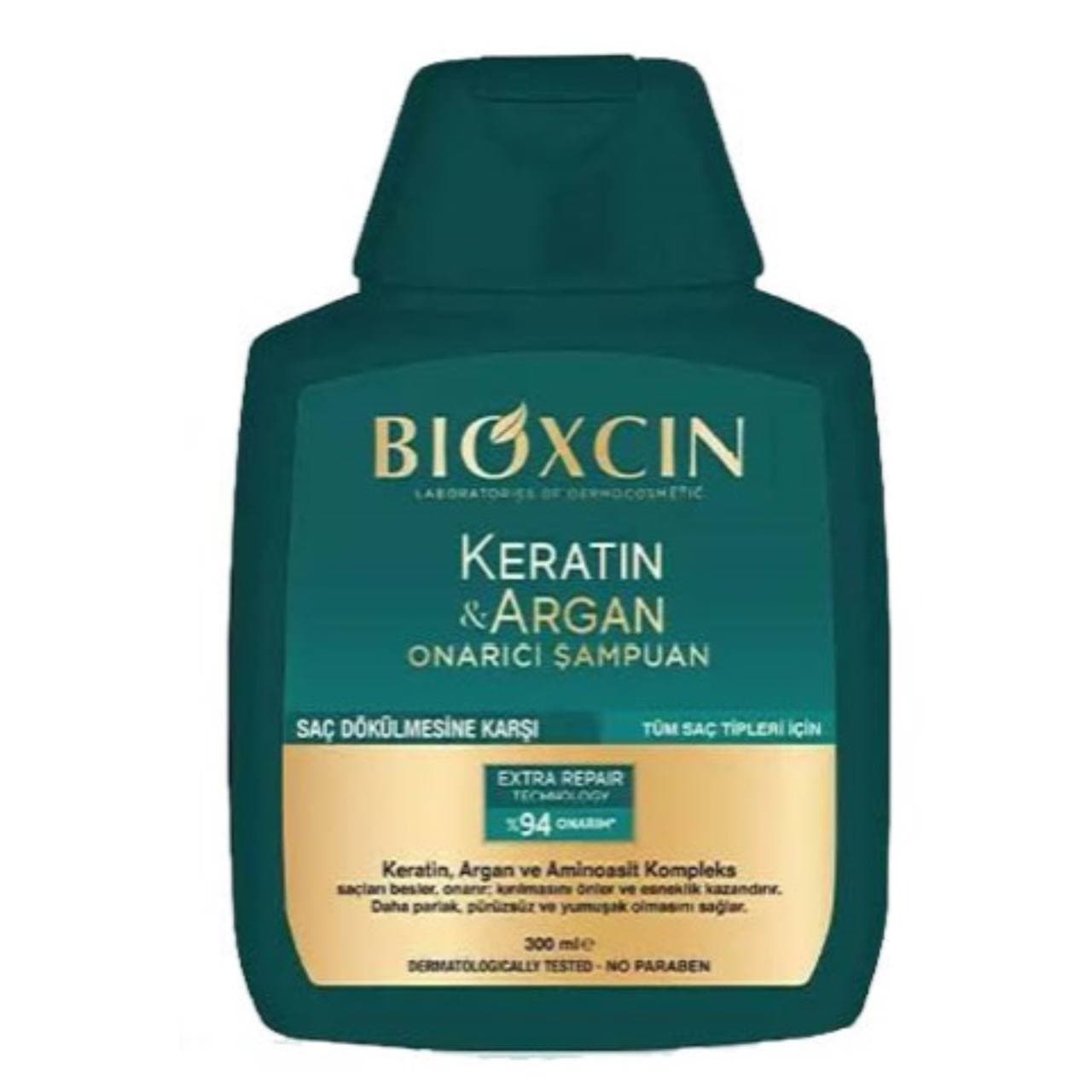 شامپو ترمیم کننده و ضد ریزش مو حاوی آرگان و کراتین بیوکسین سبز BIOXCIN