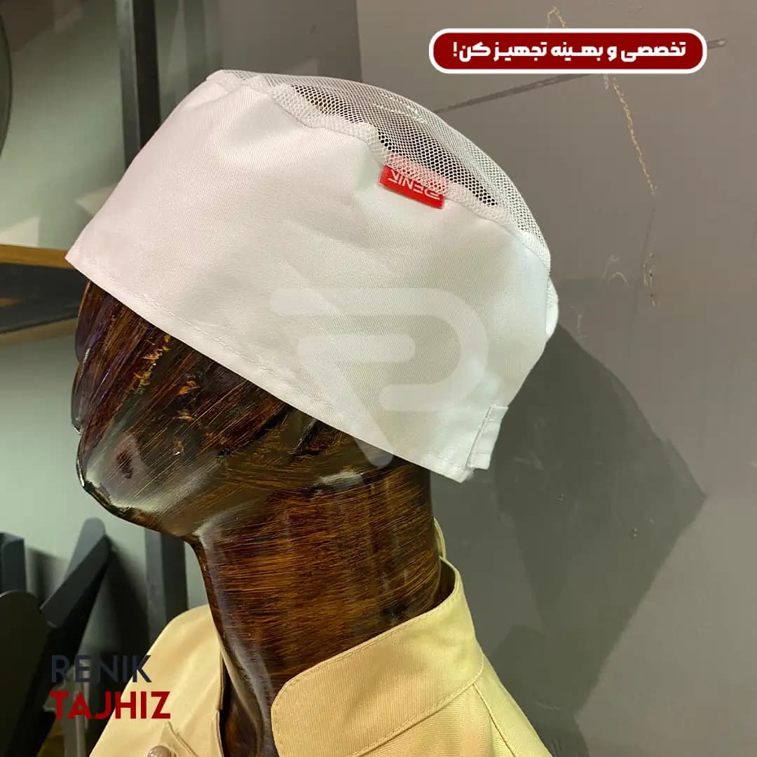 کلاه گرد پشت چسب توری سفید RENIK — تصویر ۲