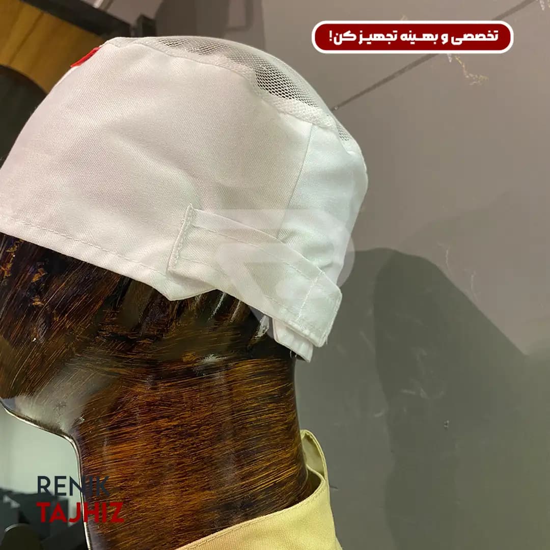 کلاه گرد پشت چسب توری سفید RENIK — تصویر ۳