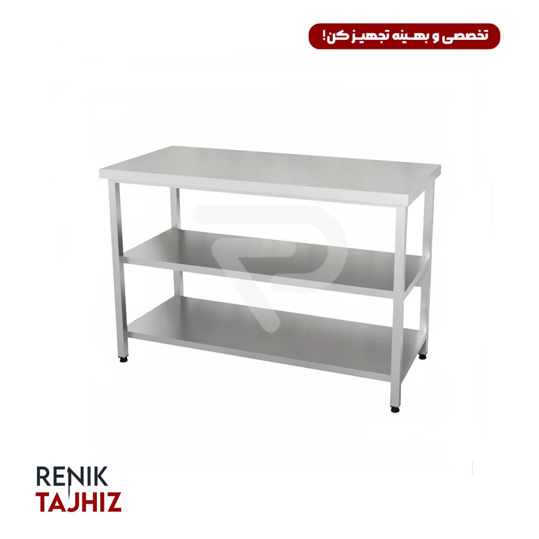 میز کار استیل سه طبقه 90*65*120