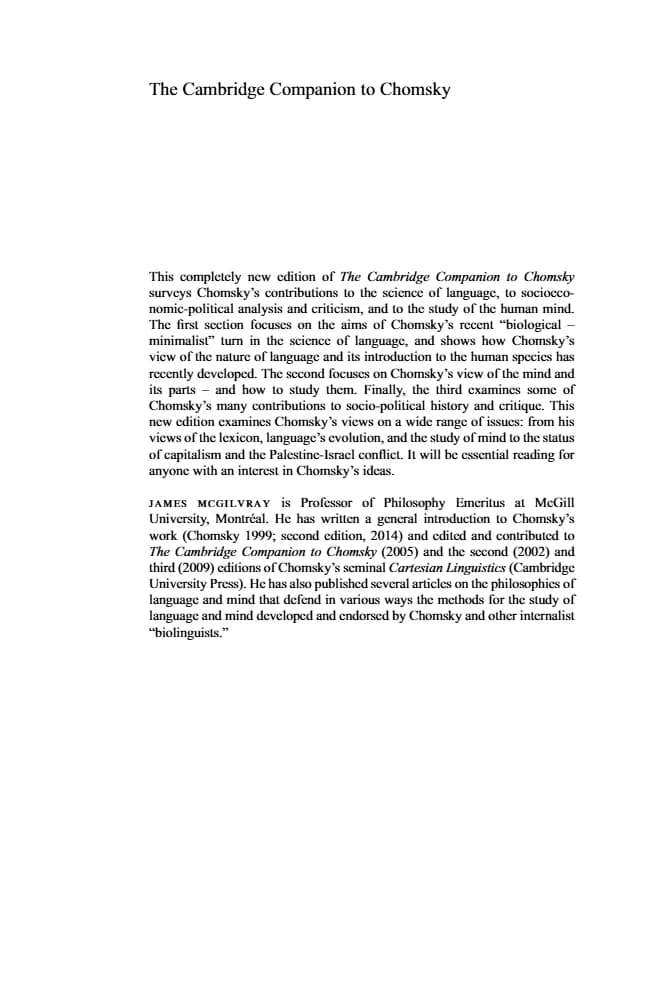 کتاب The Cambridge Companion to Chomsky (همراه کمبریج برای چامسکی) نسخه انگلیسی PDF
