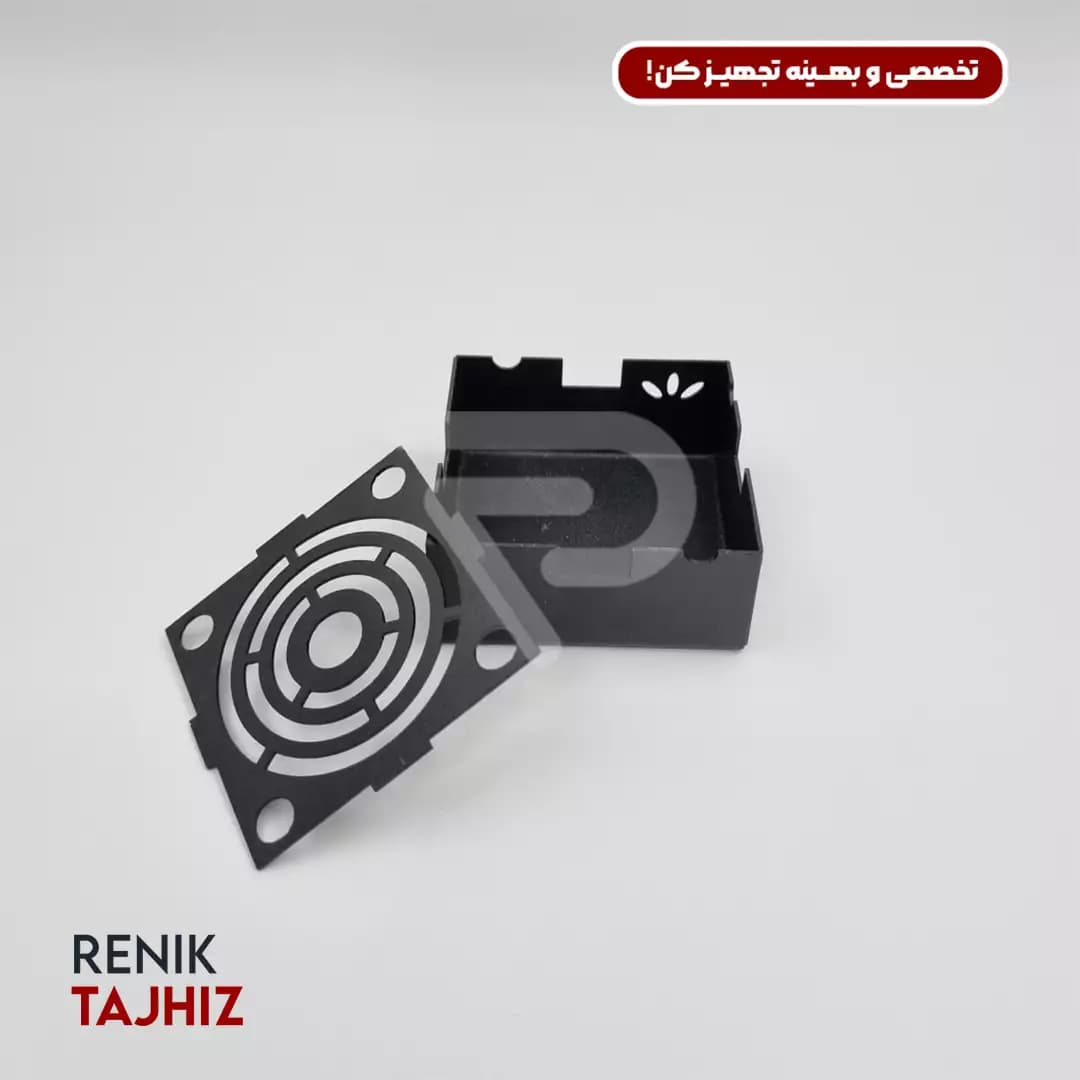 زیر سیگاری مربع فیلتر دار فلزی مشکی I.S — تصویر ۴