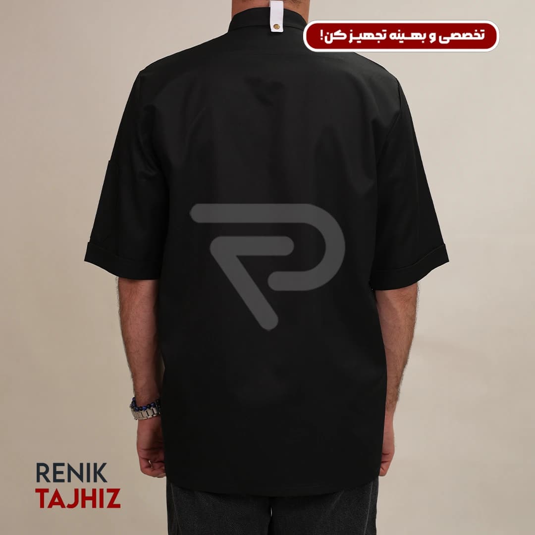 روپوش سر آشپزی 3 دکمه ای مشکی — تصویر ۴