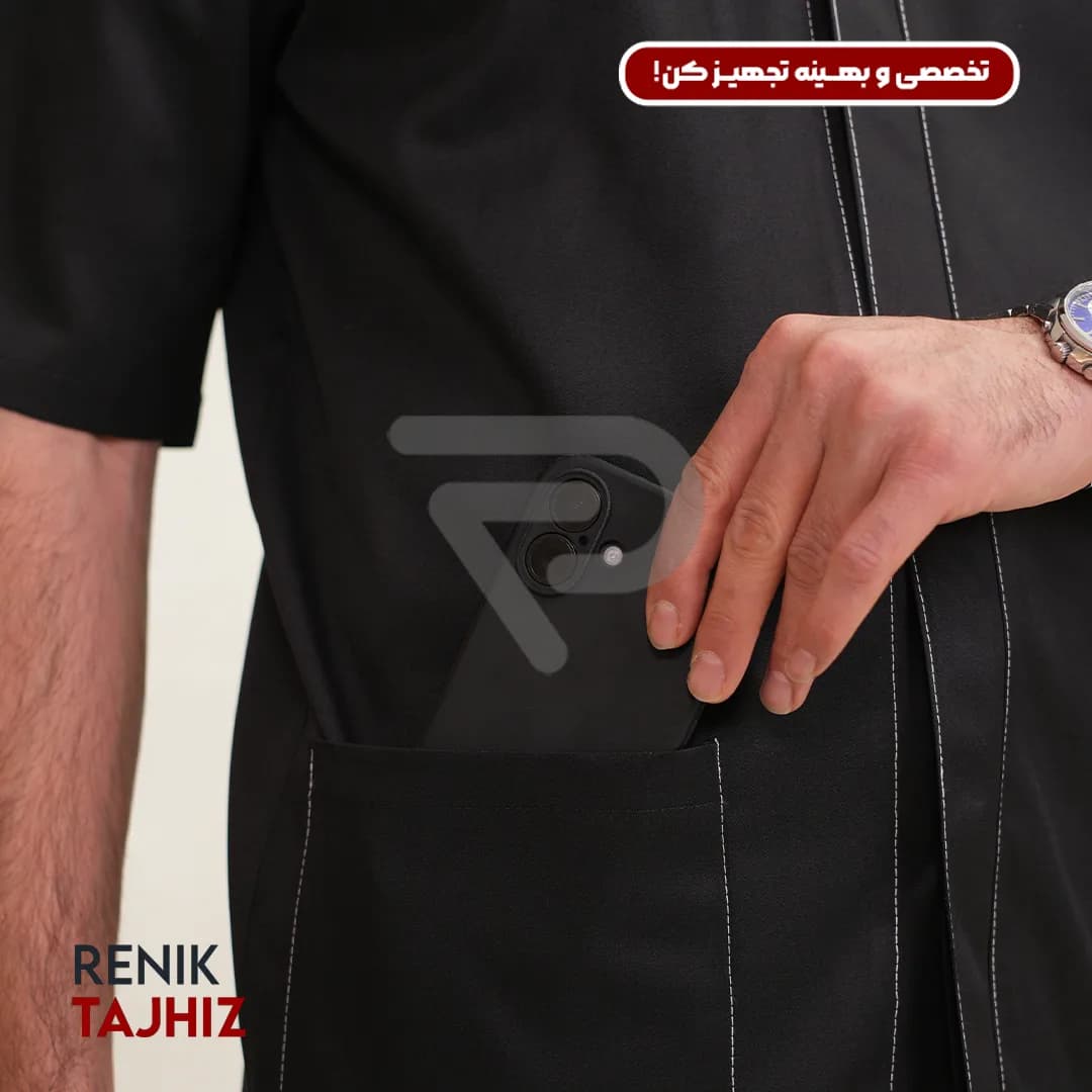 روپوش مشکی دکمه مخفی — تصویر ۵