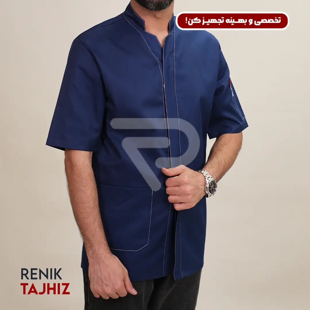 روپوش سورمه ای دکمه مخفی — تصویر ۴