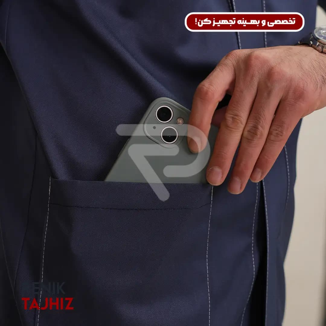 روپوش طوسی دکمه مخفی — تصویر ۳