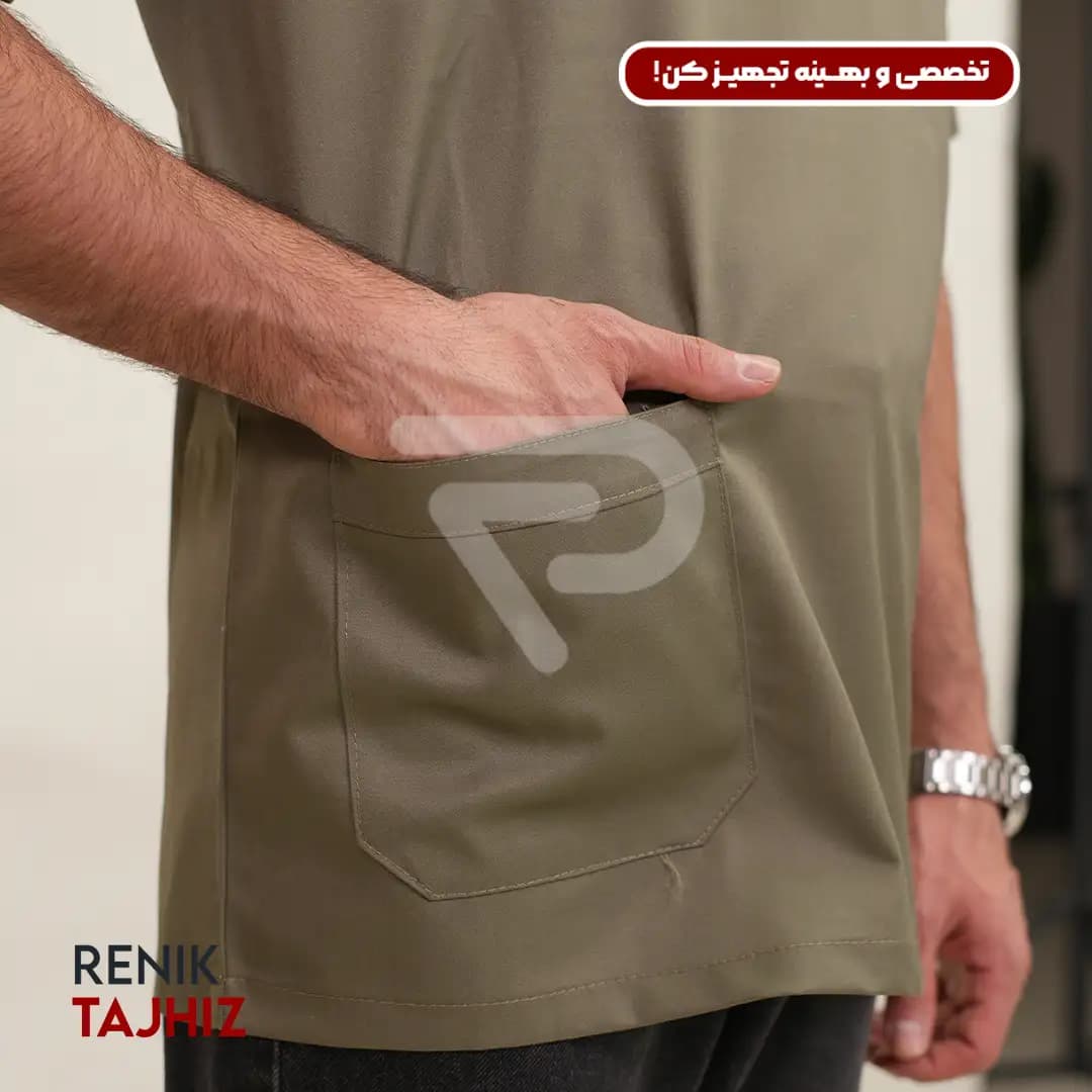 روپوش سرآشپزی یقه هفت سبز — تصویر ۵