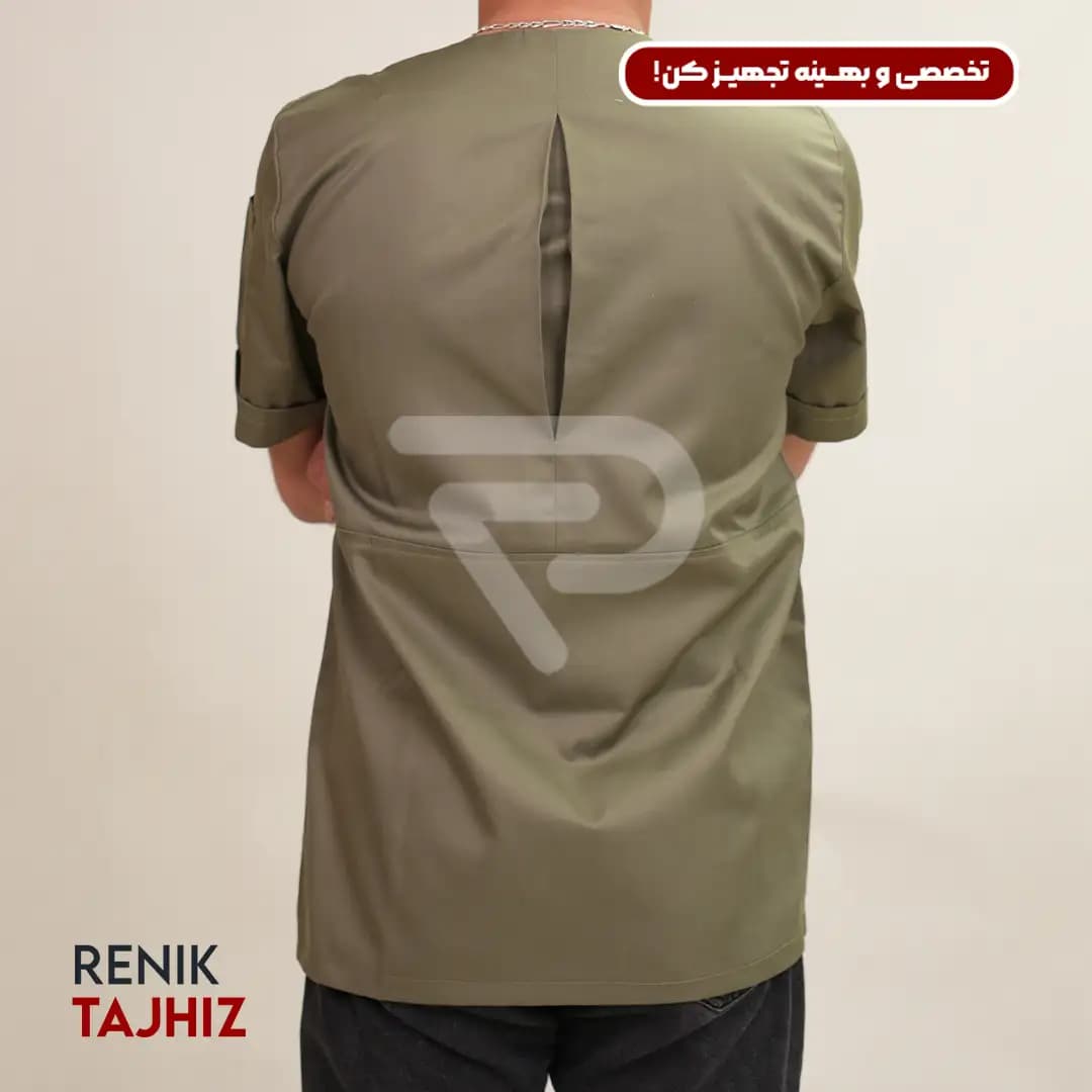روپوش سرآشپزی یقه هفت سبز — تصویر ۳