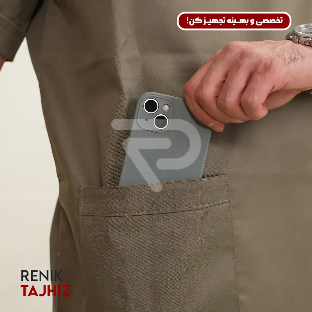روپوش سرآشپزی یقه هفت سبز — تصویر ۴