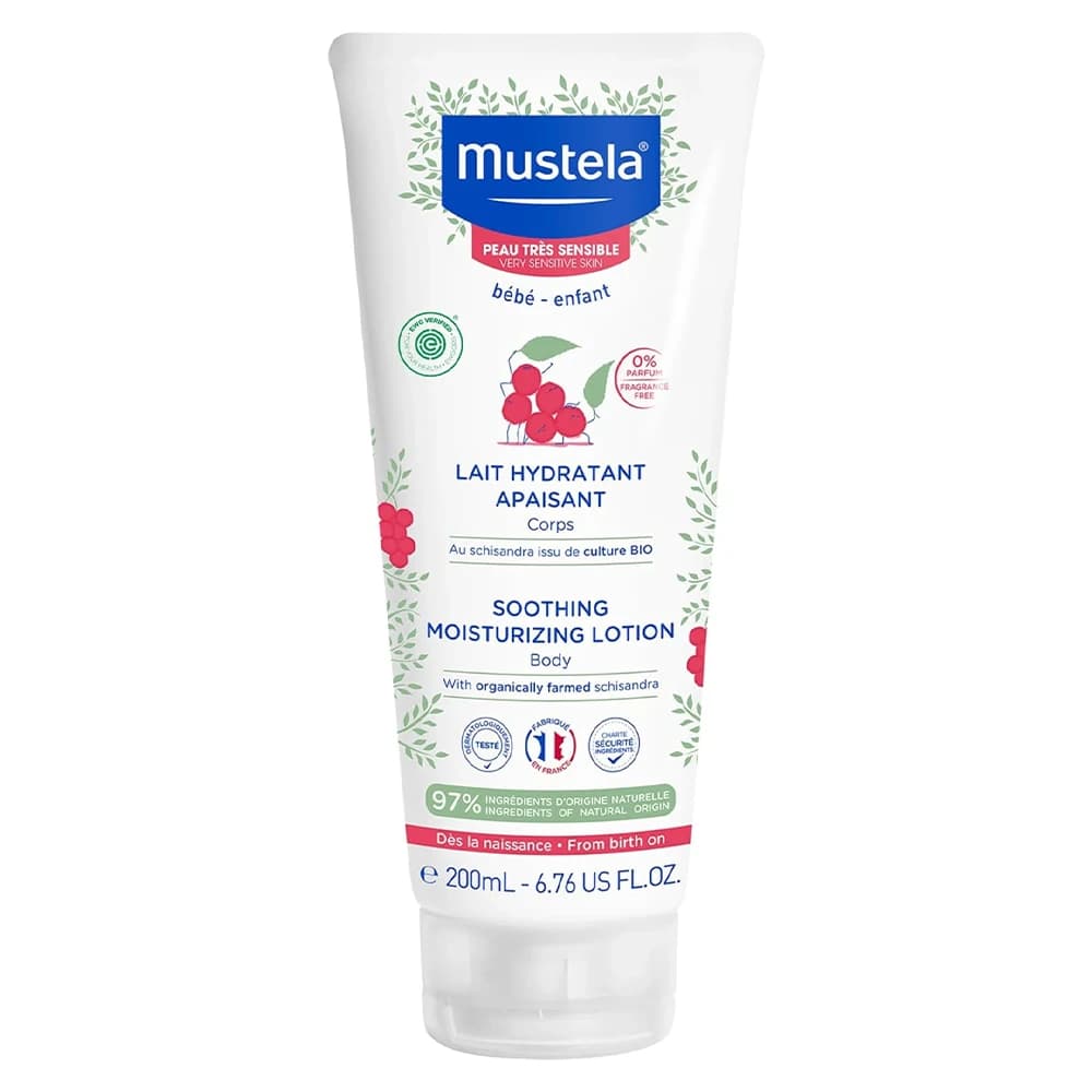 لوسیون بدن سوتینگ موستلا Mustela تسکین دهنده پوست حساس ۲۰۰ — تصویر ۴