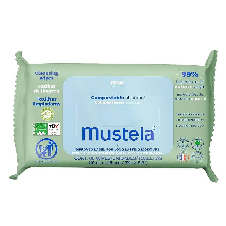دستمال مرطوب سبز موستلا Mustela مناسب انواع پوست ۶۰ عددی